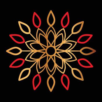 oro y rojo resumen circular modelo en negro antecedentes vector