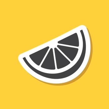 A slice of lemon on a yellow background vector