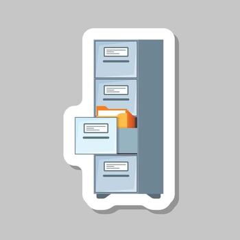 un archivo gabinete con un archivo dentro eso vector