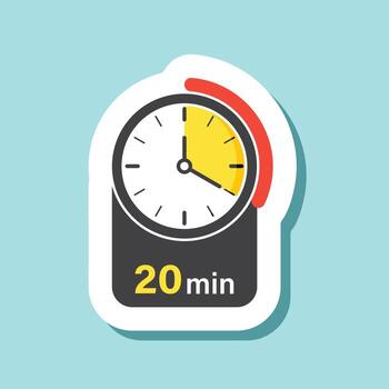 A clock with 20 minutes on it vector