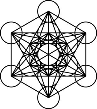 Metatron Cube , sacred geometry symbol. vector