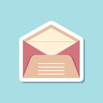 An envelope icon with a paper envelope vector
