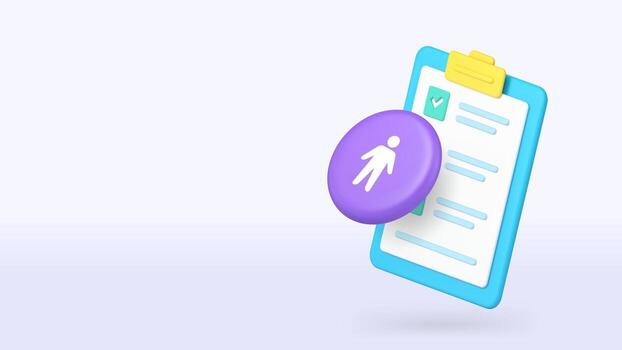 To do list time management efficiency control 3d icon banner copy space illustration vector