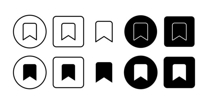 Save Bookmark Black Icon Bundle for Favorite File and Storage Symbol in Modern Minimal Design vector