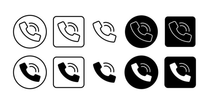 llamada teléfono negro icono haz para comunicación y móvil símbolo en mínimo monocromo diseño vector