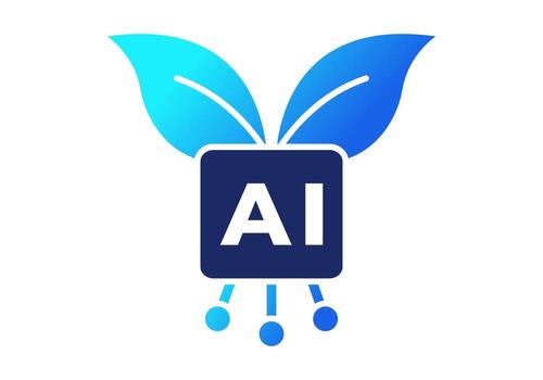 Gradient Blue Artificial Intelligence in Agriculture Flat Colored Icons vector