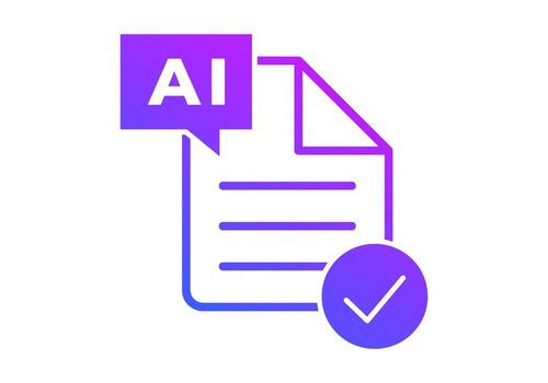 degradado azul púrpura Lista de Verificación plano de colores icono para artificial inteligencia y tarea concepto vector