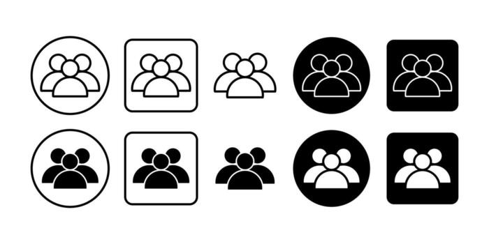 User Group Black Icon Bundle for Team Community and People Symbol in Minimal Design vector