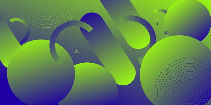 Abstract geometric background with green and blue gradient color element concept design. Simple circle overlapping pattern background. EPS10. vector