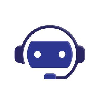 chatbot icono. ai símbolo. sencillo robot cabeza vistiendo un único auriculares y micrófono. automático, gerente, web. isométrica diseño estilo. vector