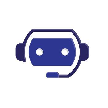 chatbot icono. ai símbolo. rectangular robot cabeza con auriculares y micrófono. automático, gerente, web. isométrica diseño estilo vector
