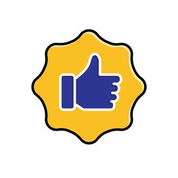 recomendación icono, sencillo Insignia con gustos, negocio, comentario, isométrica diseño estilo en blanco antecedentes vector