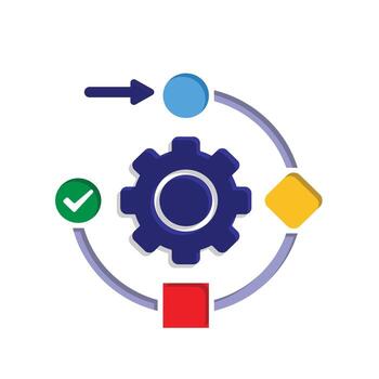 workflow icons. automated management. artificial intelligence software interface. trigger node, data tool, technology. isometric design style vector
