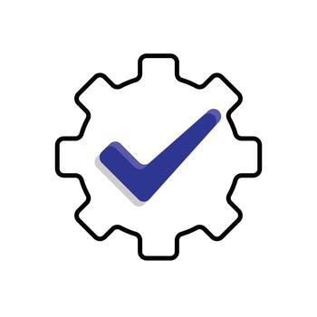 Best practice icons, gears with checklists, recommendations. business, feedback, mixed design style on a white background vector