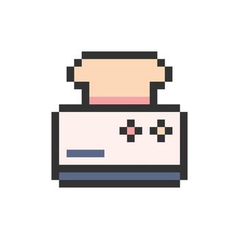 toaster bread pixel vector