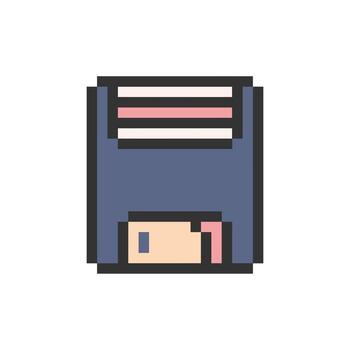 save floppy disk pixel vector