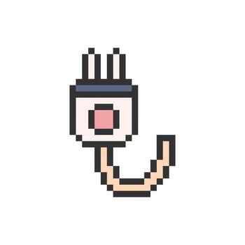 cabeza enchufe pixelado vector