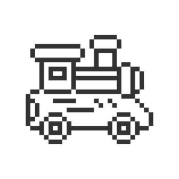 train outline pixelated vector