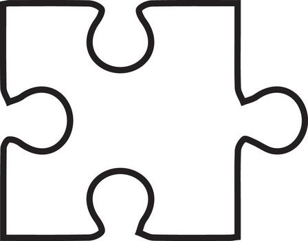 rompecabezas rompecabezas pedazo icono solución símbolo negro contorno en transparente antecedentes juego estrategia trabajo en equipo problema resolviendo desafío gráficos vector