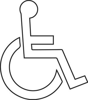 Accessibility Symbol Line Art Universal Icon for Disability Awareness, Inclusion, and Wheelchair Access, Accessible Design Standards Signage Illustration vector