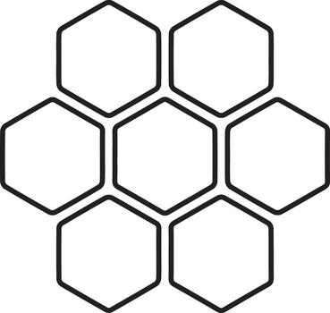 Honeycomb Outline Drawing Hexagon Geometric Pattern Contour Honeycomb Structure Design Beekeeping Symbol Honeycomb Illustration Graphic Element vector