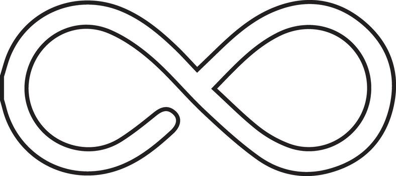 Minimalist Infinity Symbol Design Double Loop Mobius Strip Concept with Endless Loop Illustration on Transparent Background vector