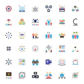 Flat Pixel Aligned Icons from Group Set with 36 Retina Ready Icons vector