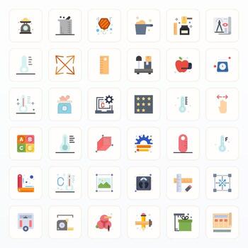 36 High Resolution Flat Icons optimized for Scale Display Perfect display vector