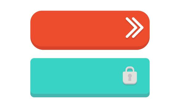Set of Call to Action Buttons for Secure Login and Forward Navigation Prompts vector
