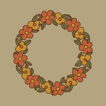 Groovy Floral Memory Frame vector