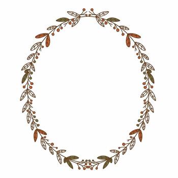 Botanical Autumn Memory Frame vector