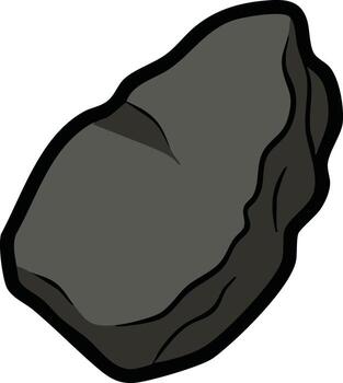 Irregular charcoal gray stone fragment vector