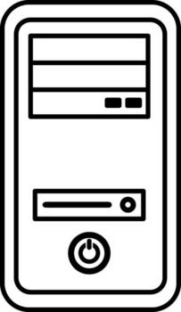 Desktop Computer PC Tower Case Icon vector