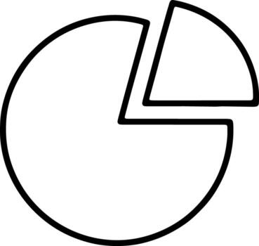 Outline of an Exploded Pie Chart Graph vector