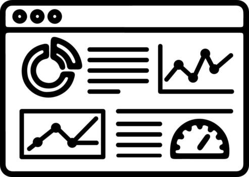 Outline of a Data Analytics Dashboard Interface vector
