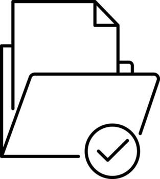 archivo carpeta con marca de verificación icono vector