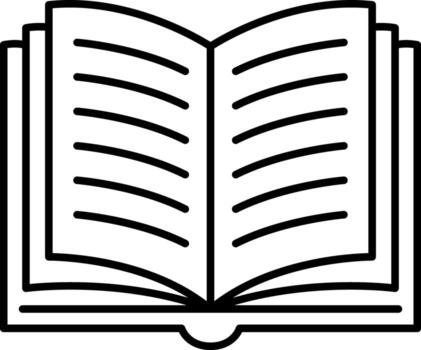 Outline of an Open Book or Textbook vector