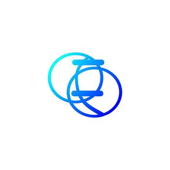 Abstract Blue Circles Representing Digital Connection vector