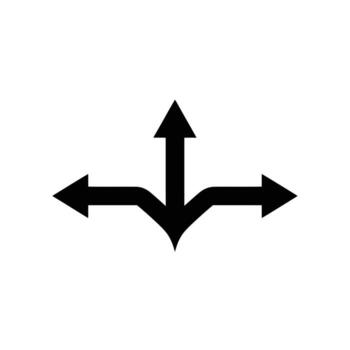 Directional Path Guiding Choices with a Illustration of Arrows for Navigation and Decisions vector
