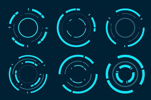 Collections HUD circle screen futuristic digital interface control frame technology vector