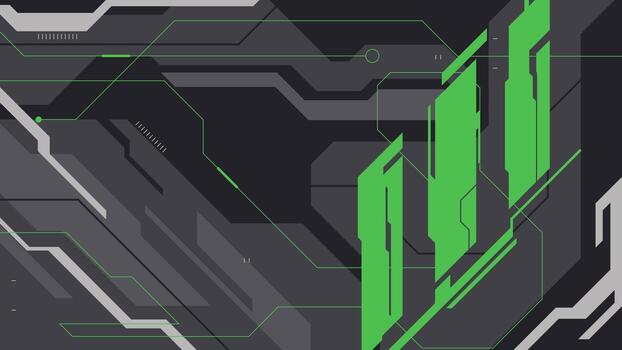 Modern retro green and grey futuristic background with cyberpunk style design. vector