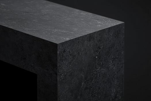 Black stone corner detail with smooth texture and lighting photo
