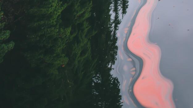 Nature's reflection under a colorful evening sky photo