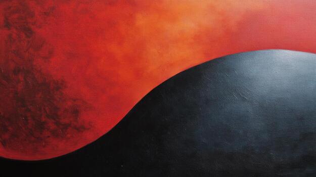 Stunning abstract art with red and black curves photo