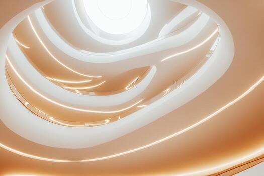 Modern architectural design featuring elegant curves and light photo