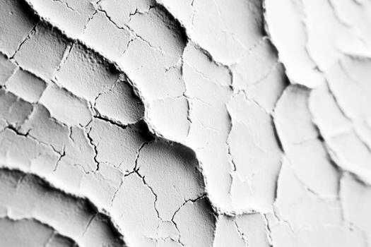 Cracked surface texture with intricate patterns and shadows photo