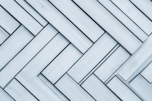 Woven wooden planks create a unique textured surface photo