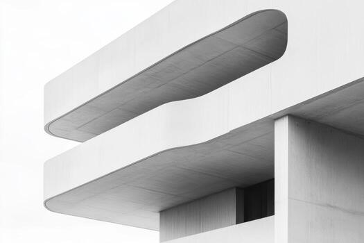 Modern architecture with smooth curves and clean lines photo