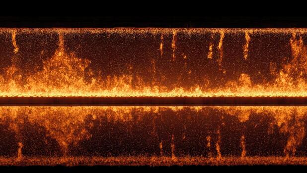 luminoso naranja llamas reflejar en brillante negro superficie foto