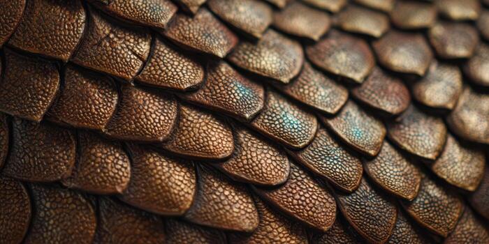 Close up look at textured reptile scales in warm tones photo